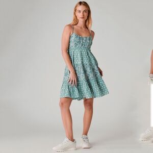 Laura Ashley Print Mix Tiered Babydoll Mini Dress